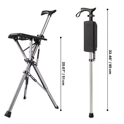 RoyaleGlow Walking Stick With Seat For Easy Resting