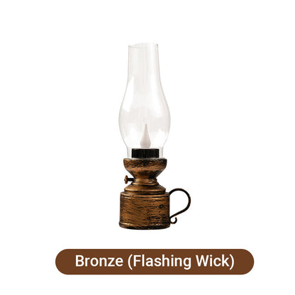 RoyaleGlow LED Vintage Kerosene Lamp, Electronic Swinging Candle