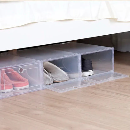 Royaleva 6pcs Clear Shoe Box Stackable Plastic Organizer
