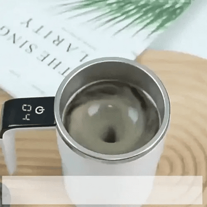 Rechargeable Self-Stirring Coffee Mug With LED Temperature Display Magnetic Stirring 200mAh Battery Stainless Steel Interior Lightweight Design Auto Shut-Off For Home Office Or Travel Use