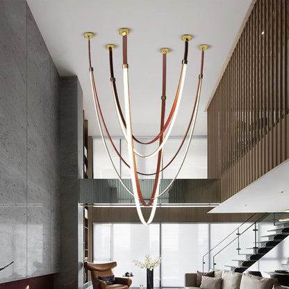 Gale Leather Belt Chandelier 1