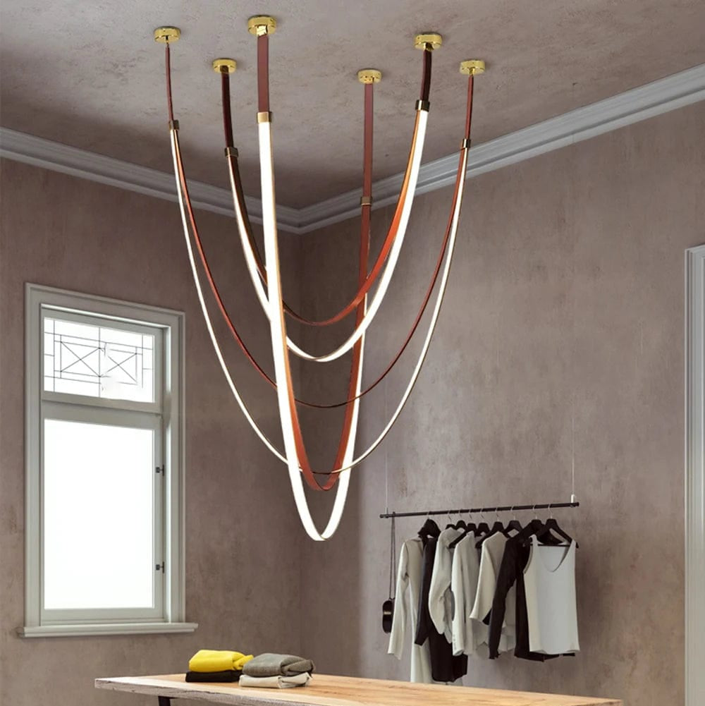 Gale Leather Belt Chandelier 5