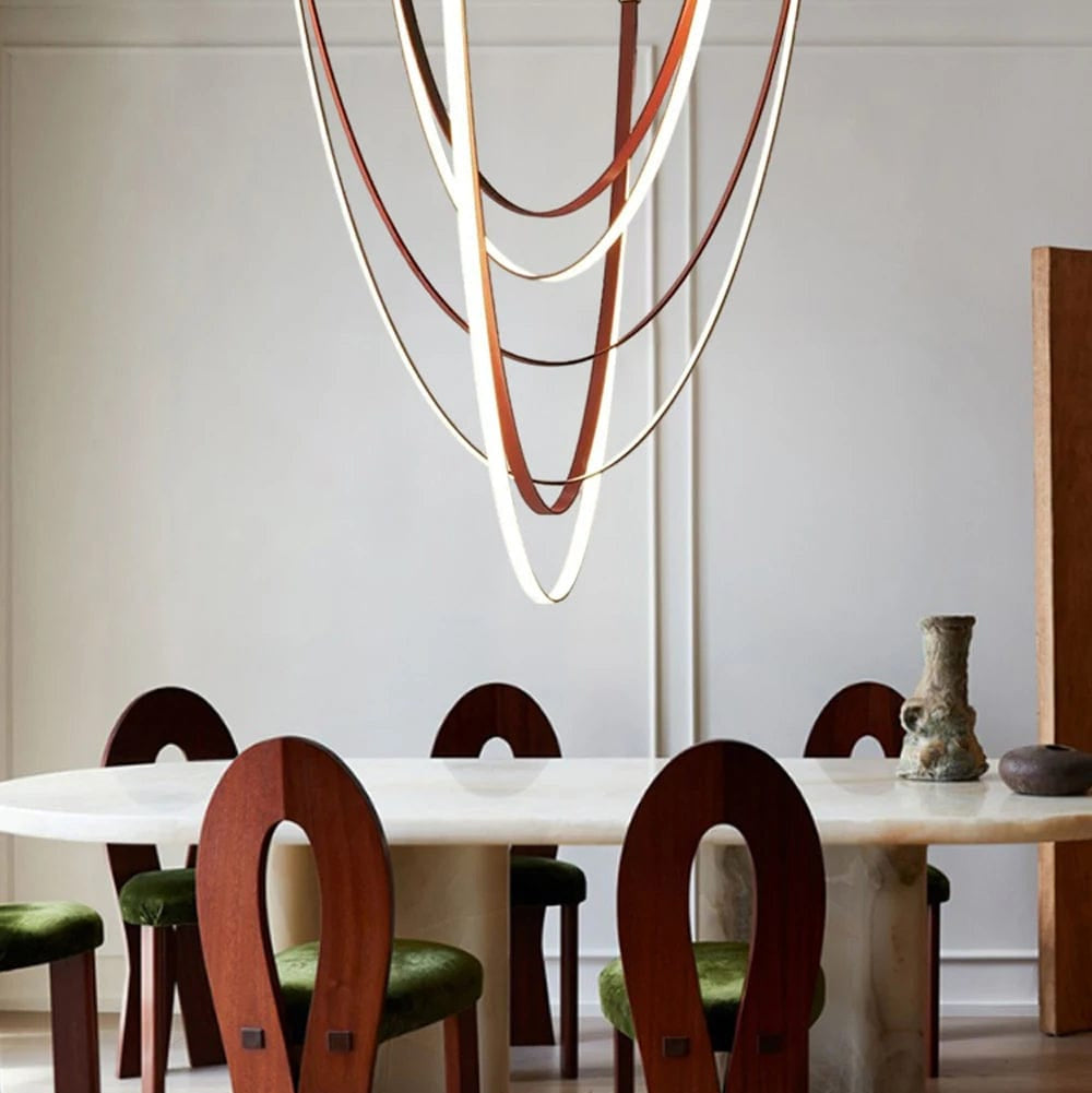Gale Leather Belt Chandelier 8