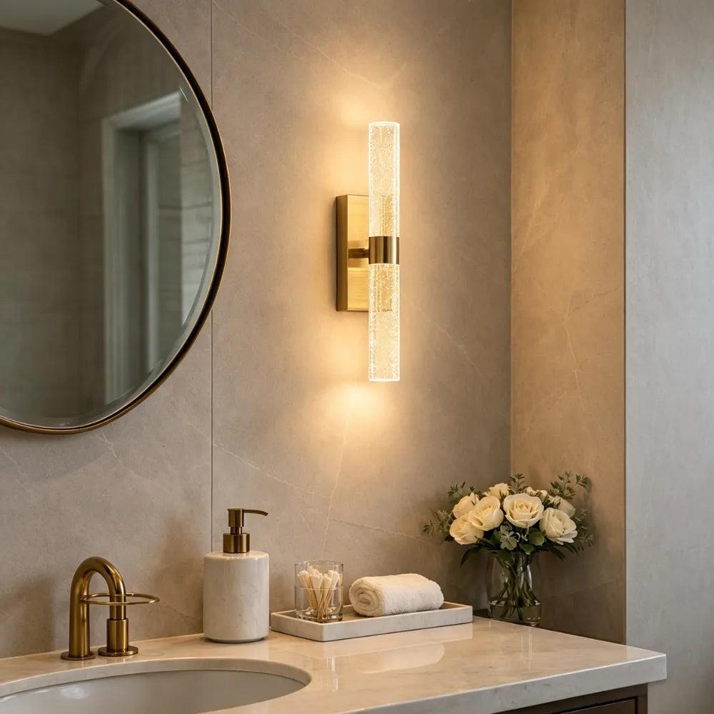 RoyaleGlow Cordless Crystal Bubble Wall Sconce - Rechargeable LED Vanity Light-Royale Basic