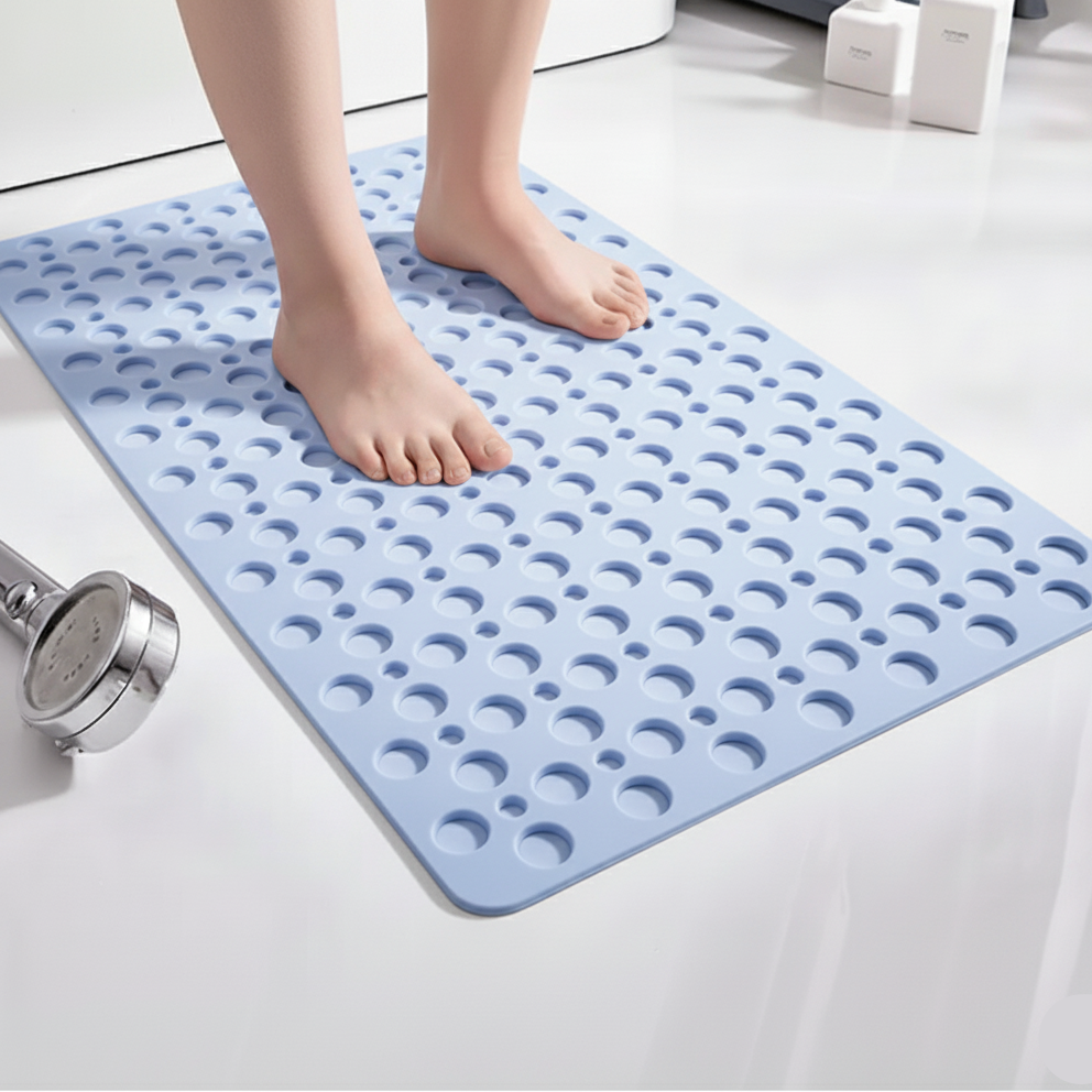 Royaleva Non Slip Bath Mat With Drain Holes - Easy Clean Bathtub Mat With Suction Cups