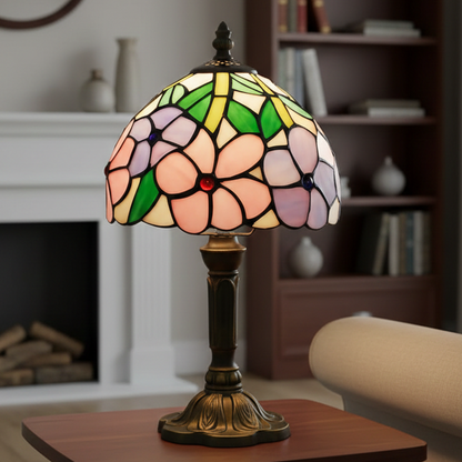 Royaleva Stained Glass Colorful Desk Lamp Vintage Artistic Table Light