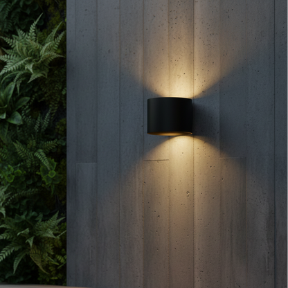 Royallure Nordic Round IP65 Waterproof Outdoor Wall Light with Adjustable Beam