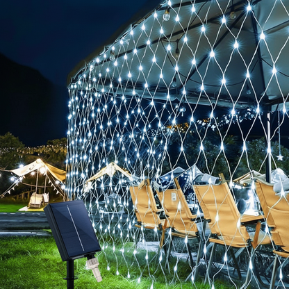 Royelux Modern Wall Light - Solar Net Mesh Lights with Remote Control for Patio and Roof