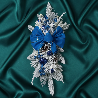 RoyaleGlow Wall Sconce with Shelf - Christmas Swag Wreath Pendant Home Door Decoration