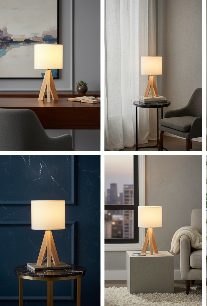 RoyaleGlow Sand Lamp - Japanese Handmade Solid Wood Eye Protection Table Light