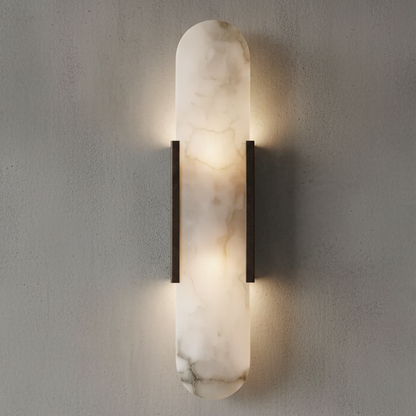 RoyaleGlow Marble Bedside Wall Lights - Modern Stone Sconce for Bedroom and Living Room
