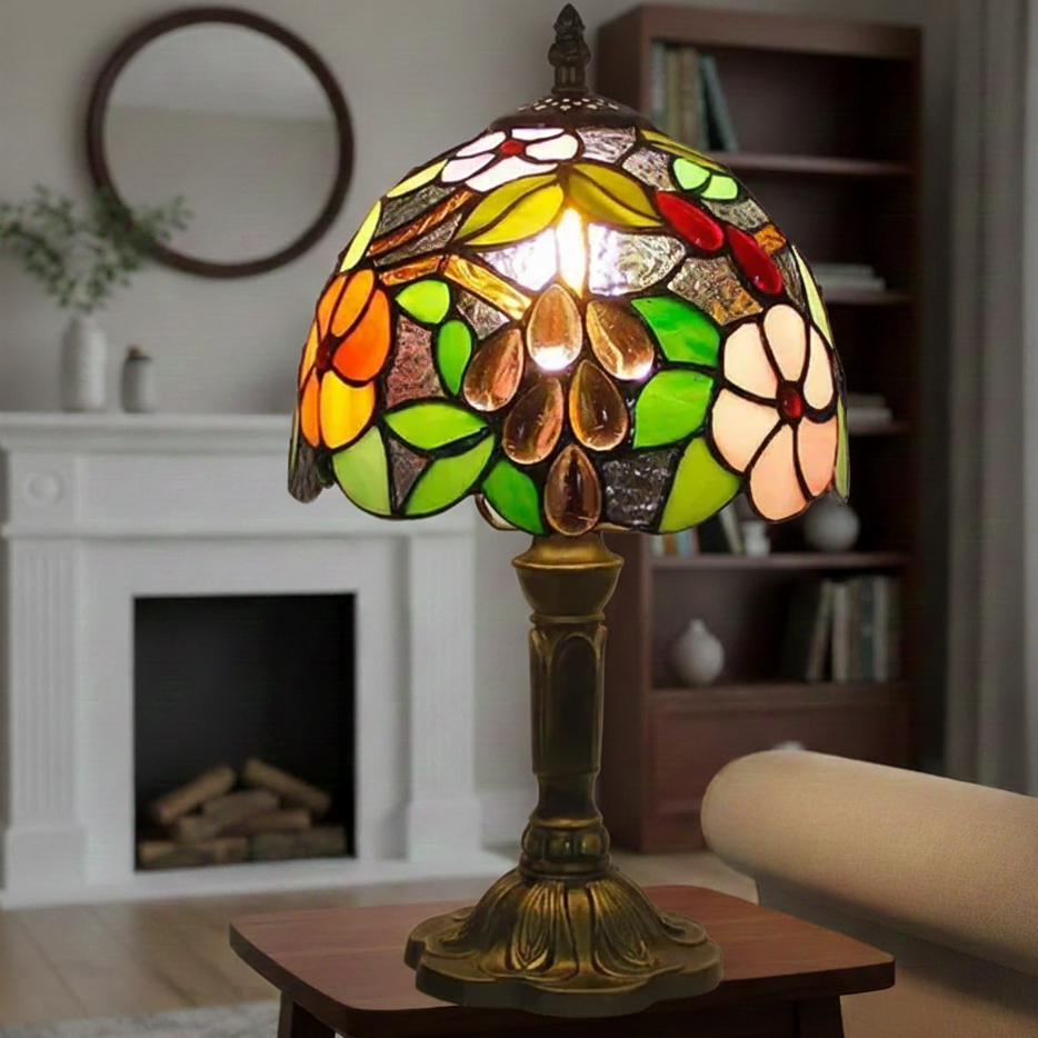Royaleva Stained Glass Colorful Desk Lamp Vintage Artistic Table Light