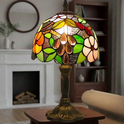 Royaleva Stained Glass Colorful Desk Lamp Vintage Artistic Table Light