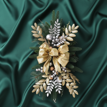 RoyaleGlow Wall Sconce with Shelf - Christmas Swag Wreath Pendant Home Door Decoration