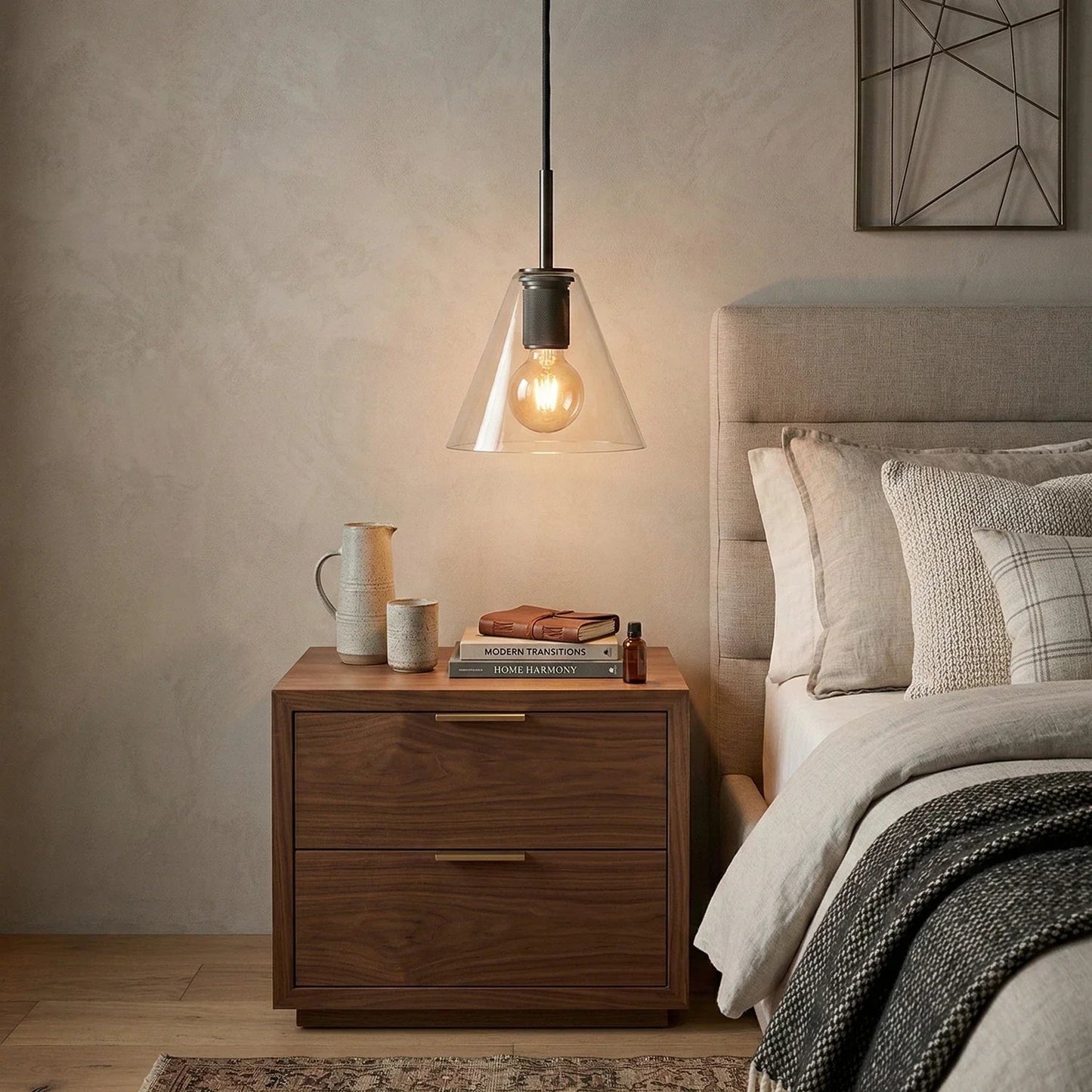 Geometric Transparent Glass Pendant Light 3