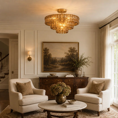RoyaleGlow Murano Glass Semi Flush Mount Ceiling Light Fixture