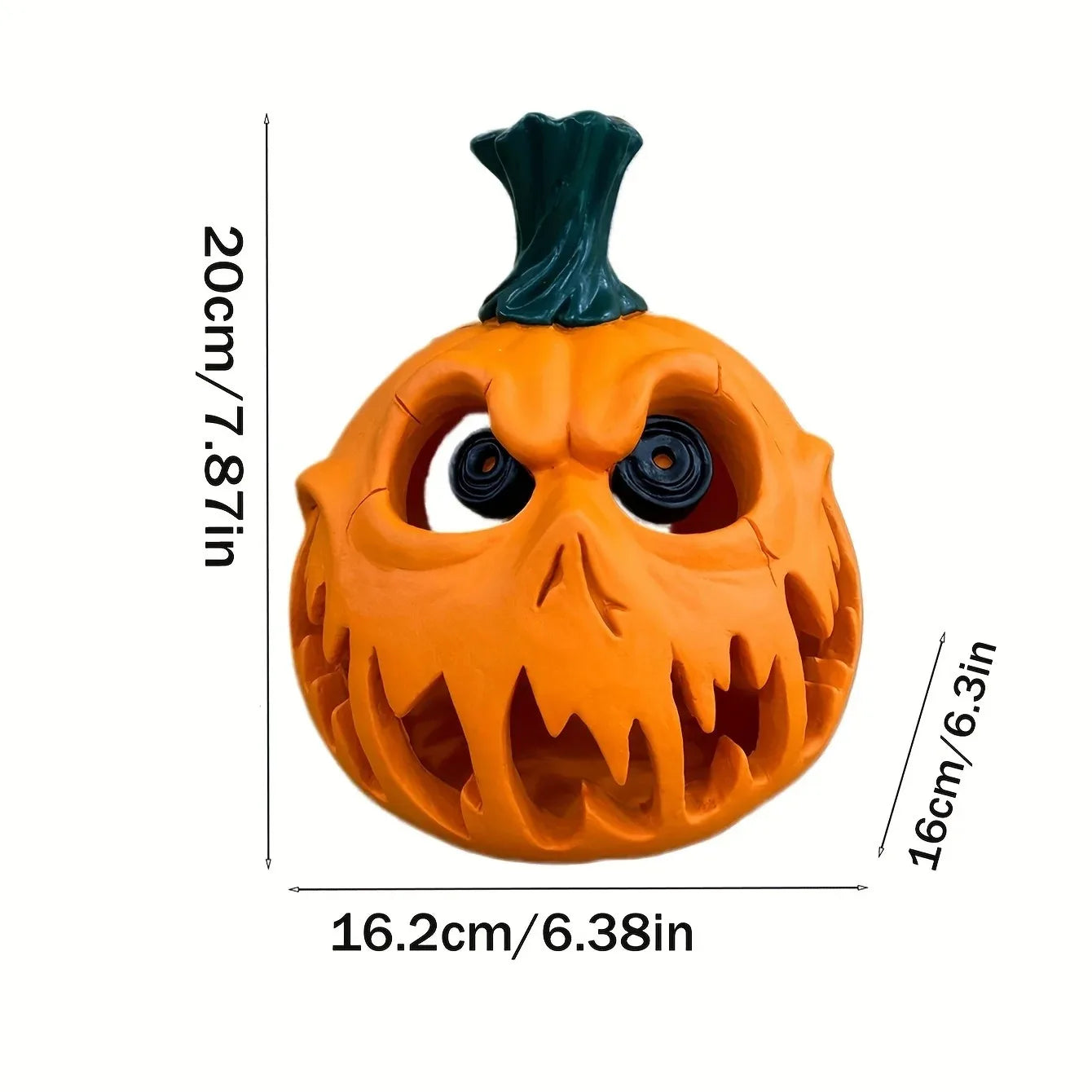 ***Giant Halloween Pumpkin Resin Decoration - Spooky Skull Head with Eerie Facial Features, Hollow Design for Indoor and outdoor 3