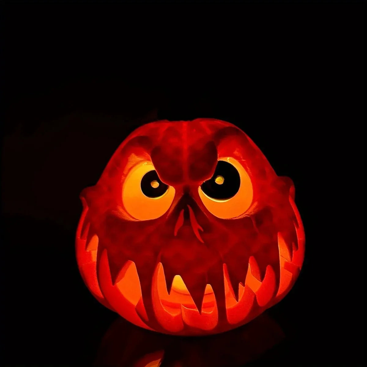 ***Giant Halloween Pumpkin Resin Decoration - Spooky Skull Head with Eerie Facial Features, Hollow Design for Indoor and outdoor 4