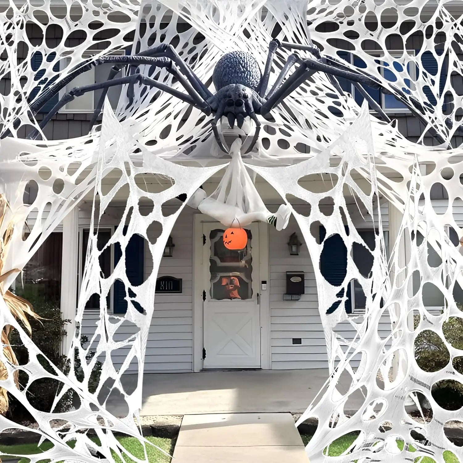 Giant Stretchy Spider Web Halloween Decor 20ft Cobweb Netting Outdoor Scary Indoor Haunt Reusable Creepy Party Must Have 0