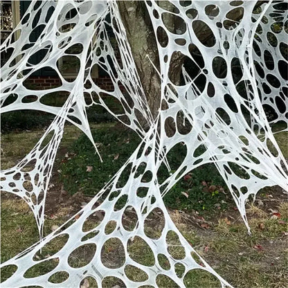 Giant Stretchy Spider Web Halloween Decor 20ft Cobweb Netting Outdoor Scary Indoor Haunt Reusable Creepy Party Must Have 3
