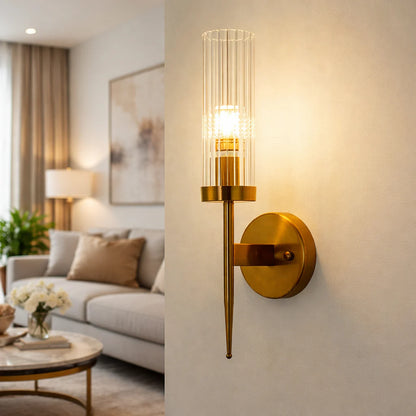 Lumora Modern Wall Sconce - Luxury Copper Glass Contemporary Design Premium Lighting