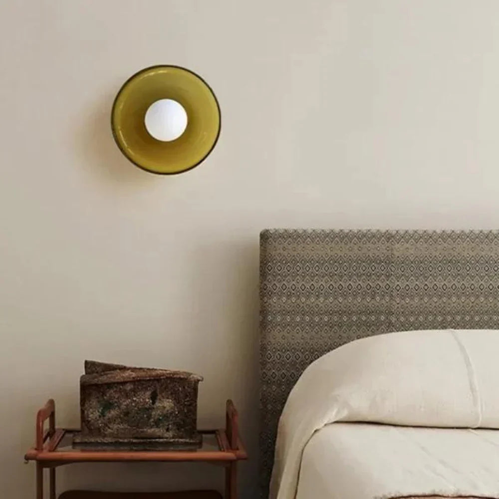 LuxRoyale Modern Glass Wall Ceiling Lamp-Japandi Minimalist Flush Mount LED Fixture
