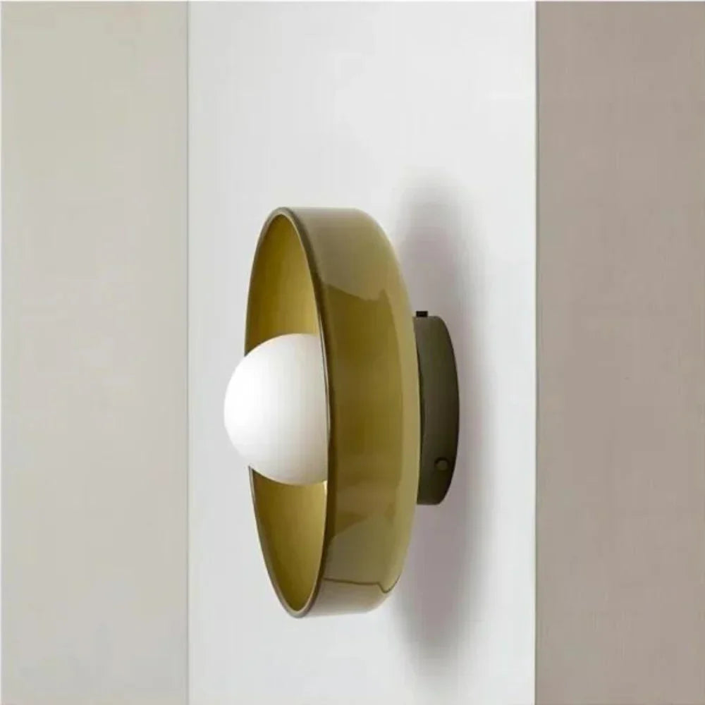 LuxRoyale Modern Glass Wall Ceiling Lamp-Japandi Minimalist Flush Mount LED Fixture