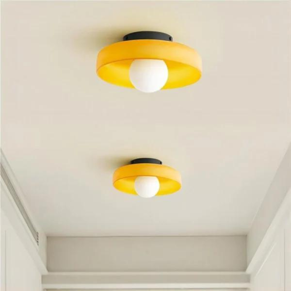 LuxRoyale Modern Glass Wall Ceiling Lamp-Japandi Minimalist Flush Mount LED Fixture