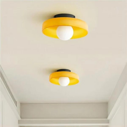 LuxRoyale Modern Glass Wall Ceiling Lamp-Japandi Minimalist Flush Mount LED Fixture