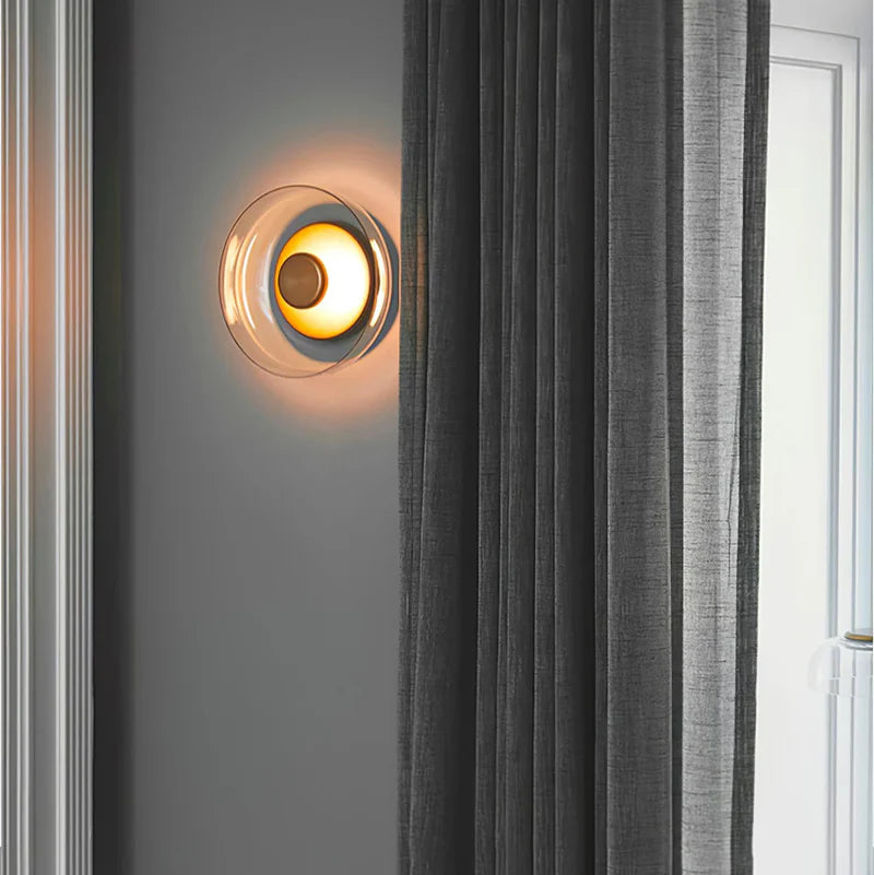 LuxRoyale Nordic Simple Round Gold-Toned Wall Light Circular LED Sconce