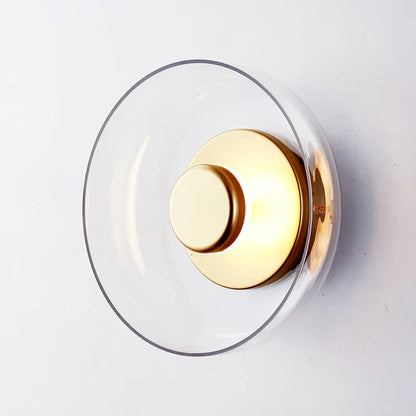 LuxRoyale Nordic Simple Round Gold-Toned Wall Light Circular LED Sconce