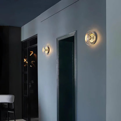 LuxRoyale Nordic Simple Round Gold-Toned Wall Light Circular LED Sconce