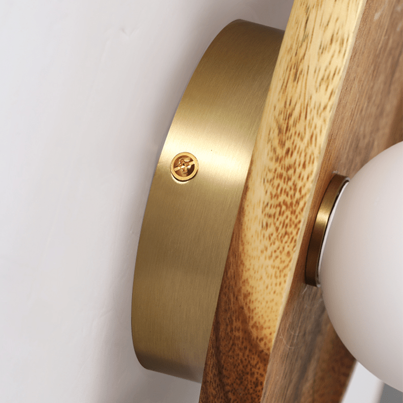 Globe Wall Light with Solid Wood Base 5