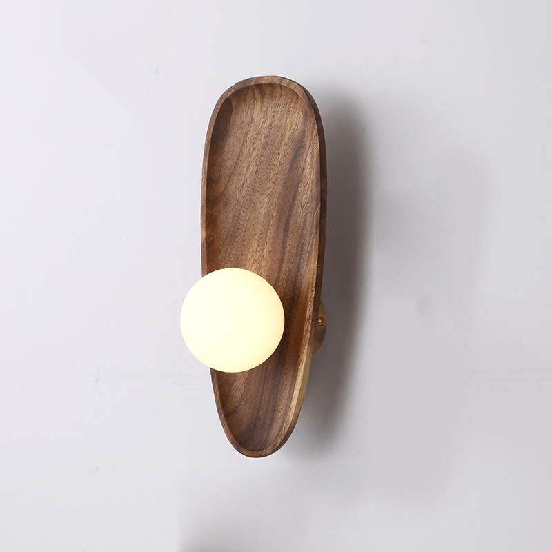 Globe Wall Light with Solid Wood Base 8