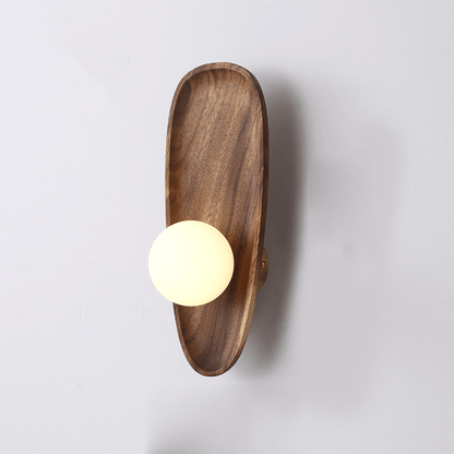 Globe Wall Light with Solid Wood Base 8