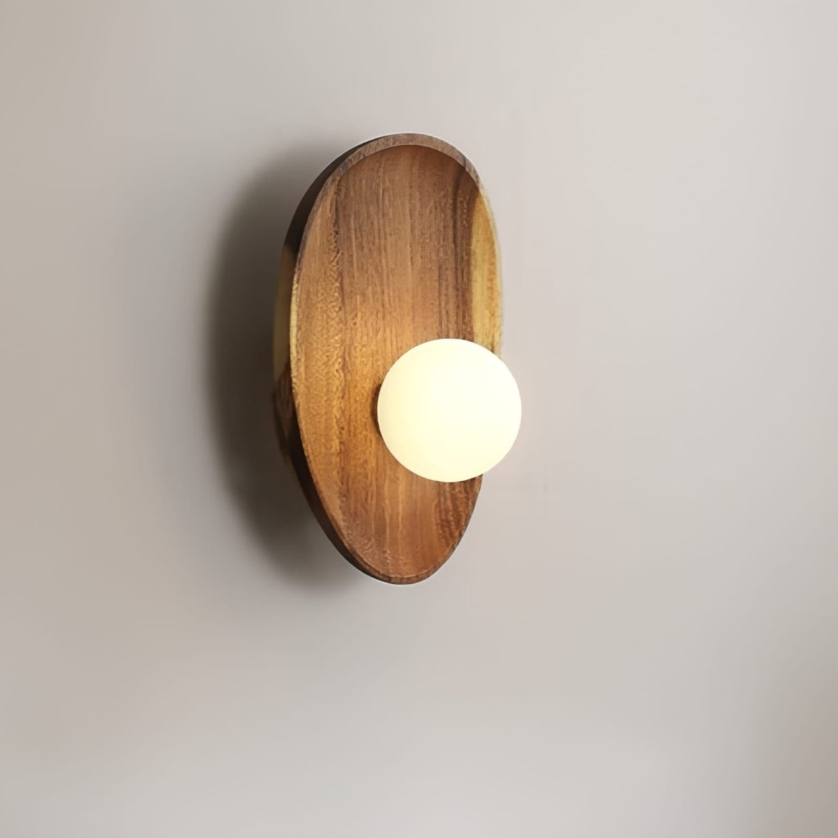 Globe Wall Light with Solid Wood Base 9