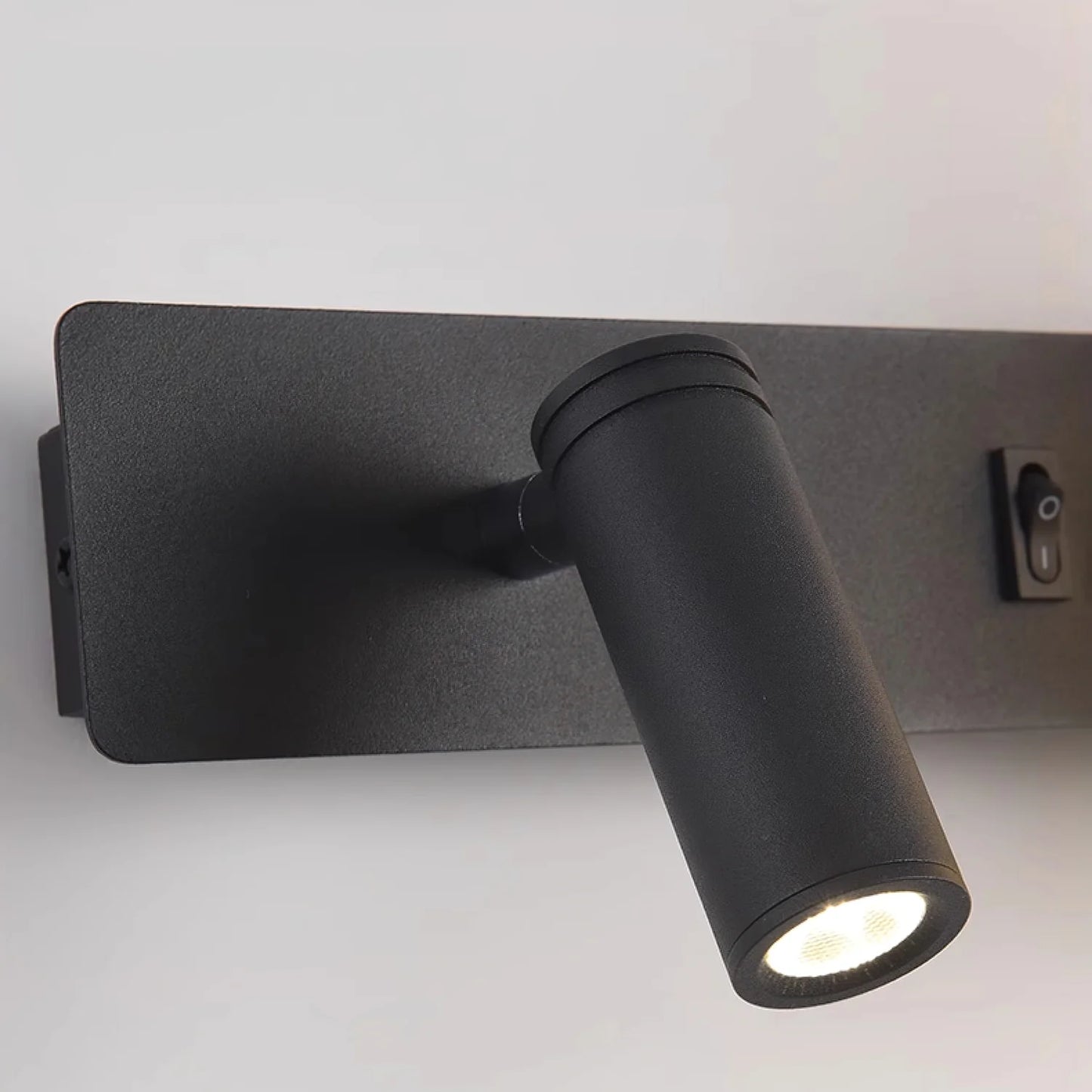 LuxRoyale Modern Alabaster Wall Sconce with Adjustable LED Reading Light
