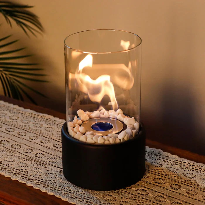 RoyaleGlow Portable Bioethanol Table Fireplace Light - Smoke Free Modern Mini-Heater