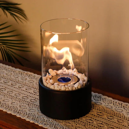 RoyaleGlow Portable Bioethanol Table Fireplace Light - Smoke Free Modern Mini-Heater