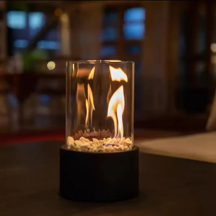 RoyaleGlow Portable Bioethanol Table Fireplace Light - Smoke Free Modern Mini-Heater