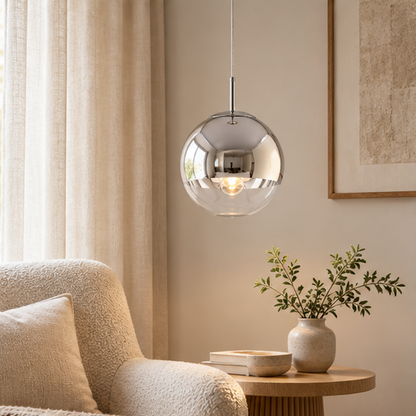 Royelux Modern Silver Glass Globe Pendant Light Cluster For Dining Room