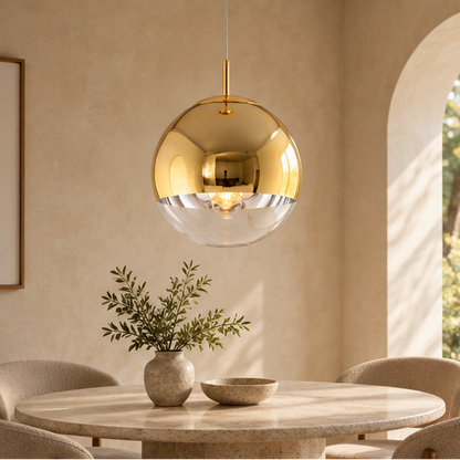 Royelux Modern Silver Glass Globe Pendant Light Cluster For Dining Room