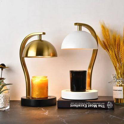 Golden Curved Bar Stand Retro Candle Warmer 1