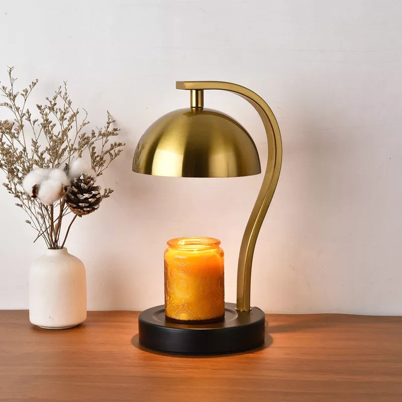 Golden Curved Bar Stand Retro Candle Warmer 2