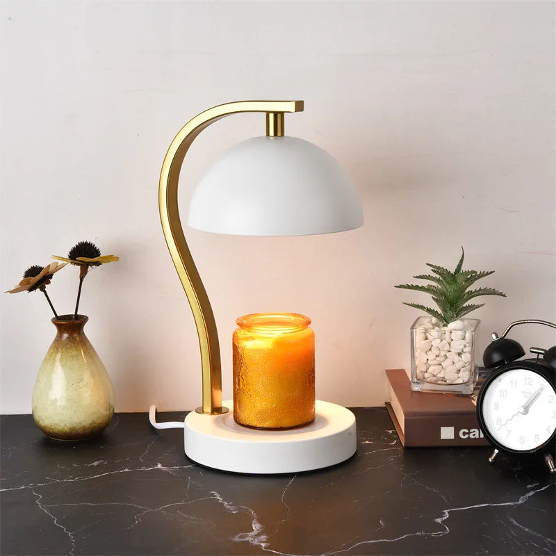 Golden Curved Bar Stand Retro Candle Warmer 5