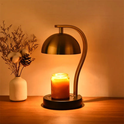 Golden Curved Bar Stand Retro Candle Warmer 7