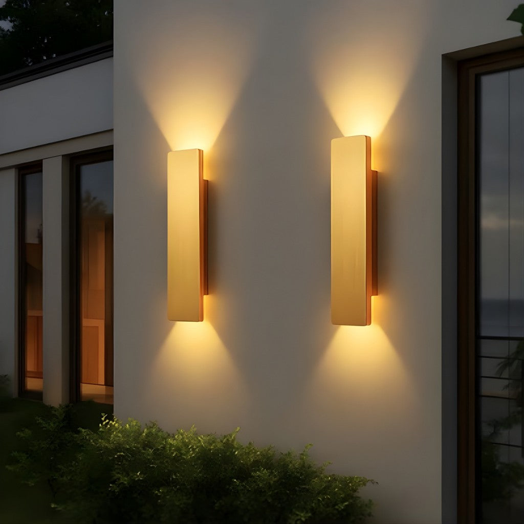 Golden Weatherproof LED Wall Lights - Outdoor Style and Durability 1