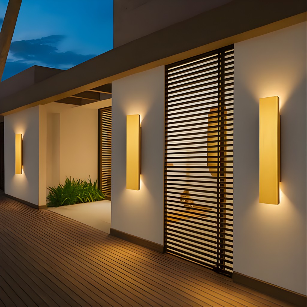 Golden Weatherproof LED Wall Lights - Outdoor Style and Durability 2