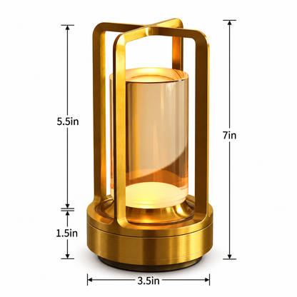 RoyaleGlow Cordless Crystal Lantern Lamp – Contemporary & Modern Table Accent