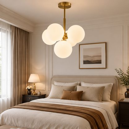 Grape Light Brass Opal White Pendant Chandelier